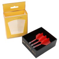 CUESOUL AK57 ROST T19 Integrated Dart Flights, Big Wing Shape, Clear Shaft with Red Flight, Set of 3