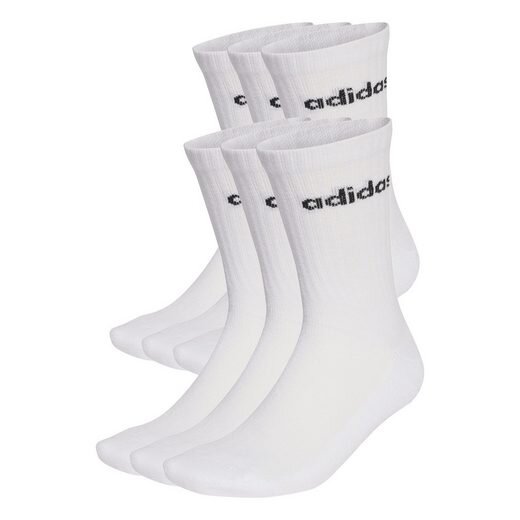 Adidas Linear gepolsterte Crew Socken weiß im 6er-Pack
