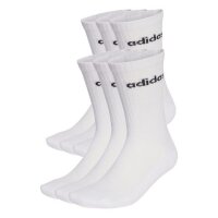 Adidas Linear gepolsterte Crew Socken weiß im 6er-Pack