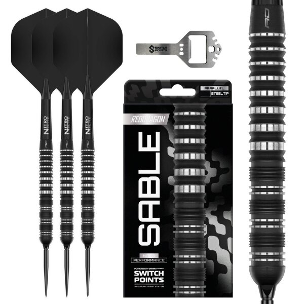 Red Dragon Sable Black Parallel Switch Point 90% - Dartpfeile