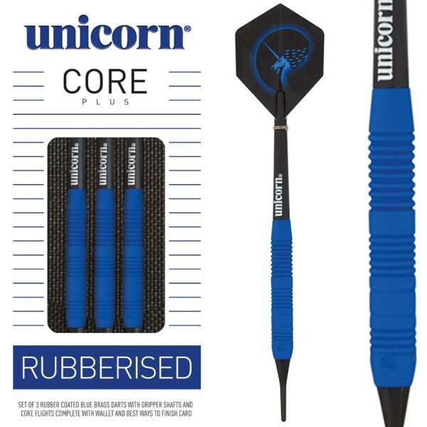 Unicorn Softtip Core Plus Rubberised Brass Blue