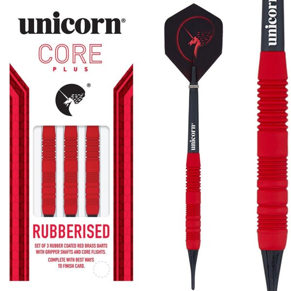 Unicorn Softtip Core Plus Rubberised Brass Red