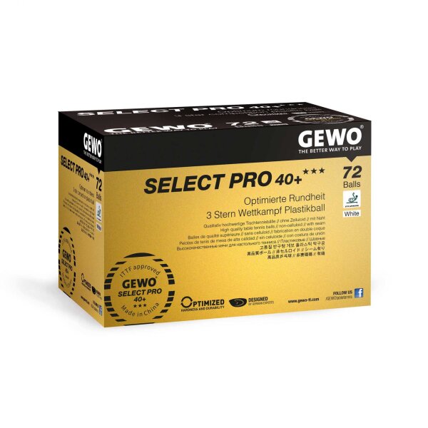 GEWO Ball Select Pro 40+ *** 72er weiß